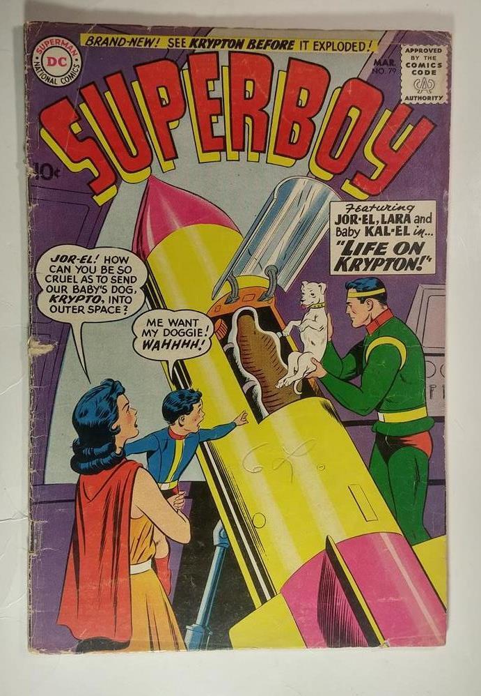 SUPERBOY #79 MARCH 1960 DC COMICS LIFE ON KRYPTON KRYPTO CAPTAIN SINBAD KENT GVG