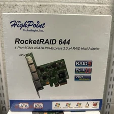 HighPoint RocketRAID 644 | 4-Port 6Gb/s eSATA PCI-Express 2.0 x4 RAID Adapter