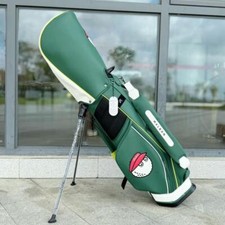 Malbon Golf Caddy Bag Green Synthetic Leather 5-flame stand type