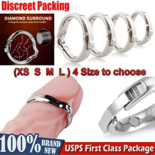 Magnetic Stainless Steel Metal Silver Cock Ring Enhancer Glans Rings Male Men