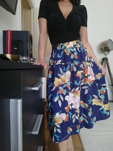Jupe CeCe Femme Taille S, Bleu Saphir, Coupe A-ligne, NEUF Avec étiquettes