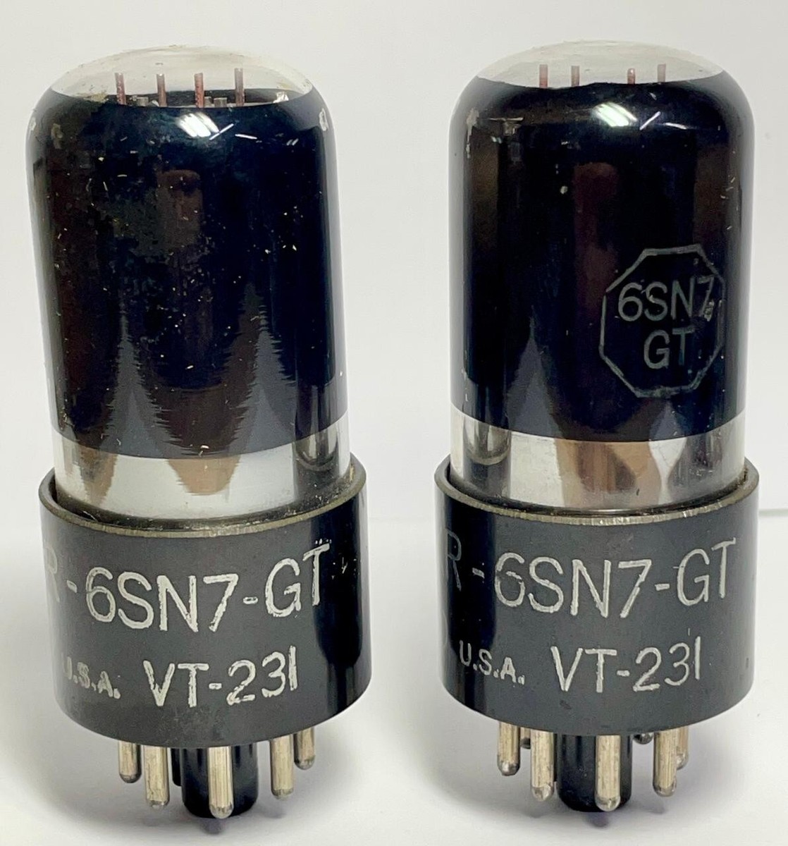 2X 6SN7 GT JAN-CKR Ken-Rad staggered plates,NOS USA code N-4,early 50*s VT-231 A 2X 6SN7 GT JAN-CKR Ken-Rad staggered plates,NOS USA code N-4,early 50*s VT-231 A