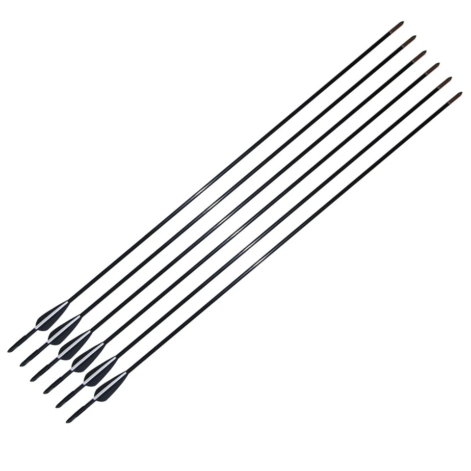 48PCS 30'' Archery Fiberglass Arrows Hunting Target Practice for Recurve Bow - Image 2 of 4