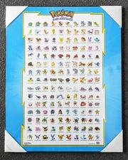 Nintendo Pokemon Original 150 Character Plaque-Mount Poster (16x20") *NEW*