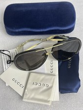 GUCCI GG0904S Black Gold Frame 001 Sunglasses Gray Lens GG 0904 61-13-145