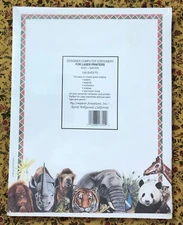 vtg 1992 Safari Animals Stationery Laser Paper 8.5 x 11 Deadstock 100 Sheets