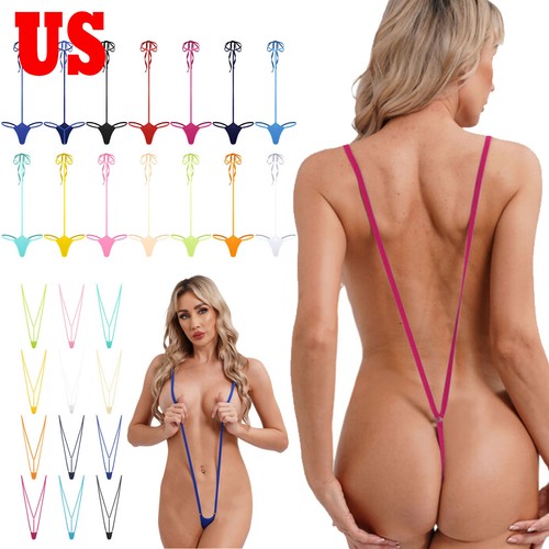 US Women Micro Bikinis Extreme Swimsuit Bikini G String Thong Lingerie Monokini