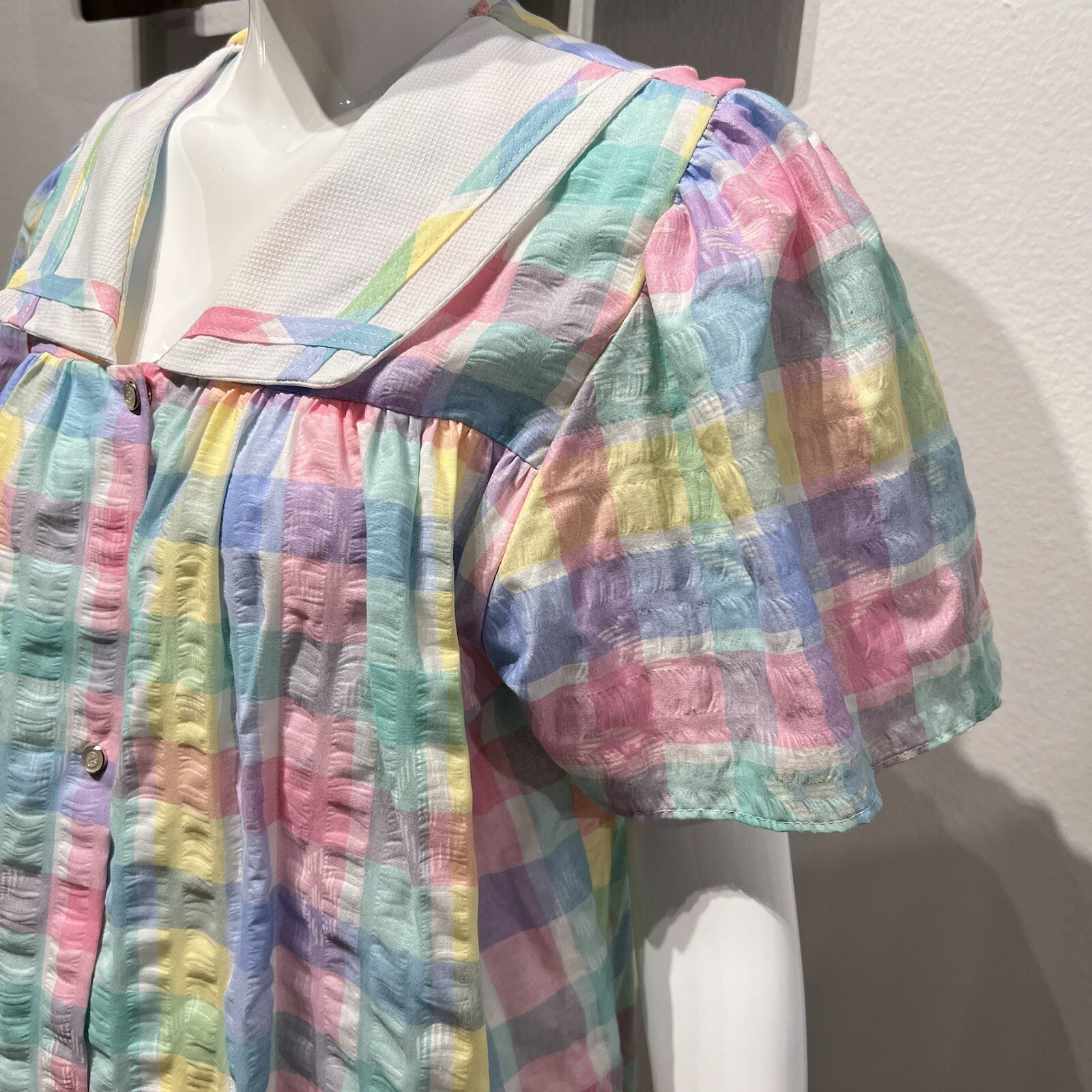 Simply Basic Seersucker Granny Square Duster/Robe… - image 5