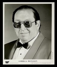 WWE GORILLA MONSOON OFFICIAL LICENSED 8X10 ORIGINAL PROMO PHOTO FROM 1988 RARE
