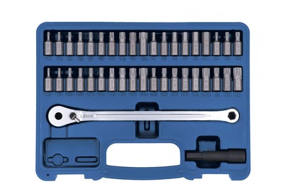 Laser Tools Niedriges Profil Ratsche & Bit Set 40pc 8770
