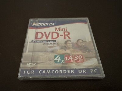 Memorex Mini DVD-R 4X 1.4 GB 30 Min Recordable NEW SEALED