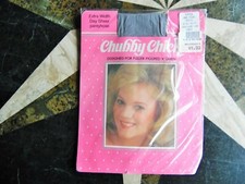 1 CHUBBY CHICK EXTRA WIDTH DAY SHEER PANTYHOSE 200-215 LBS 5'8"-6'0" GREY