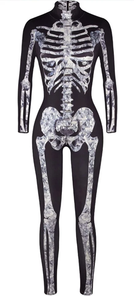 Body Esqueleto Impreso en 3D Hueso Halloween Disfraz Mono Spandex/Poliéster Foto 3 de 4