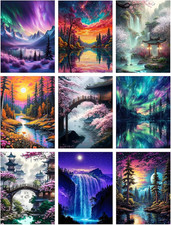 9 Pack Diamond Painting Kits for Adults, 5D Landscape Diamond Art Painting Kits 