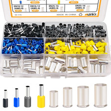 400PCS Silver Plated Copper Ferrules Wire Ends Terminals Crimp Connector Sleeves