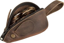 Rustic Leather Mouse Coin Purse Change Pouch Holder Cute Design YKK Zipper Handm