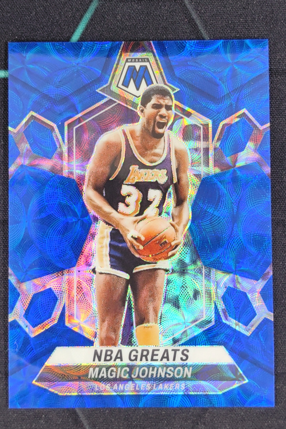 2023-24 Panini Mosaic Magic Johnson NBA Greats Blue International /25 Lakers