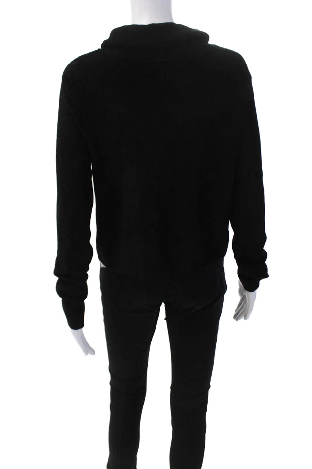 Sudadera Milly para mujer manga larga cuello alto terciopelo tejido negra talla mediana Foto 3 de 4