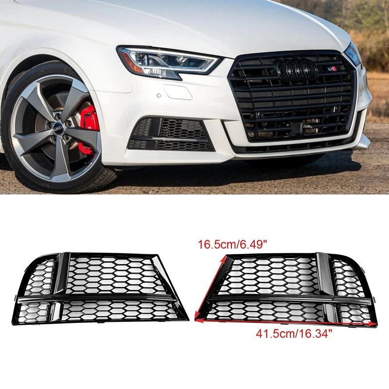 Front Fog Light Cover Bezel Grille Grill For AUDI A3 8V S-LINE 2017-2019 2020 - Imagem 2 de 4