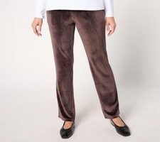 Belle by Kim Gravel Regular Belleour Straight-Leg Pull-On Pants Chocolate Plum 1