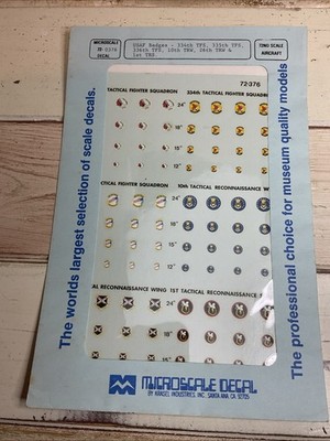Microscale Decals #72-0376 USAF BADGES - 334th TFS, 335th TFS, 336th TFS, Etc