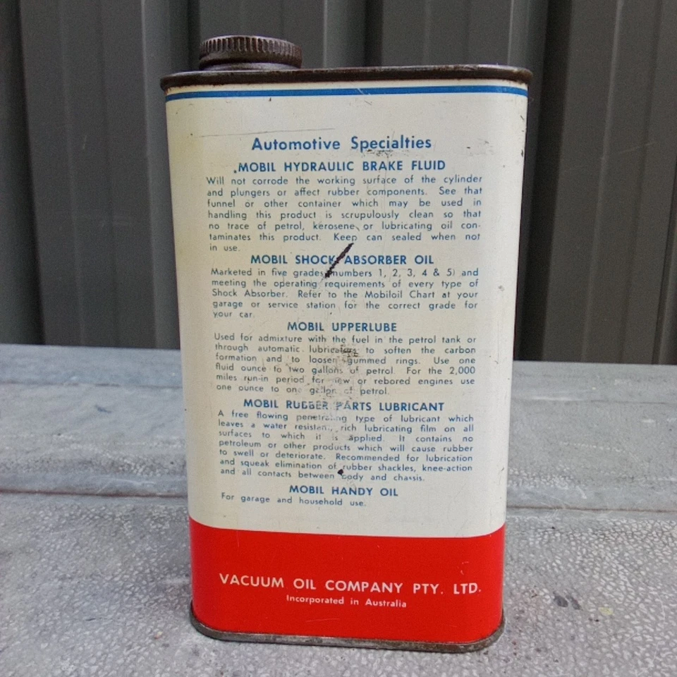Vintage Mobil 1 Pint Shock Absorber No 5 Vacuum Oil Company Australia - image 4 of 4