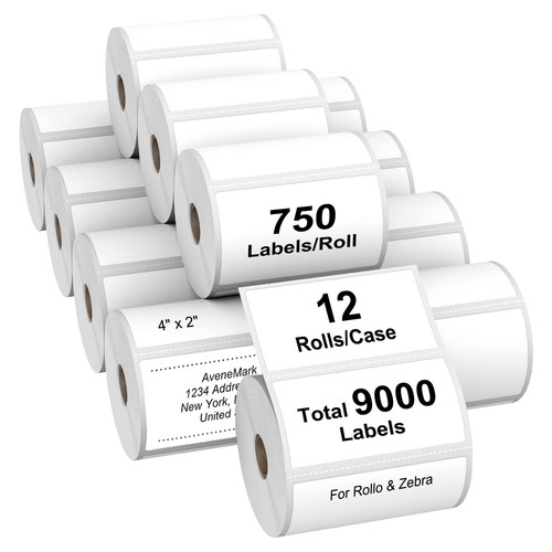 Anylabel 2" Circle 6-Color Direct Thermal Labels (6 Rolls, 750 Labels) - Compatible With Rollo & Zebra Printers