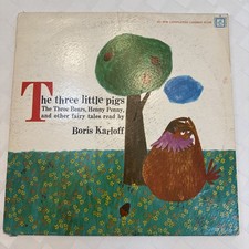 Rare Vintage 1962 The Three Little Pigs LP Boris Karloff TC1129