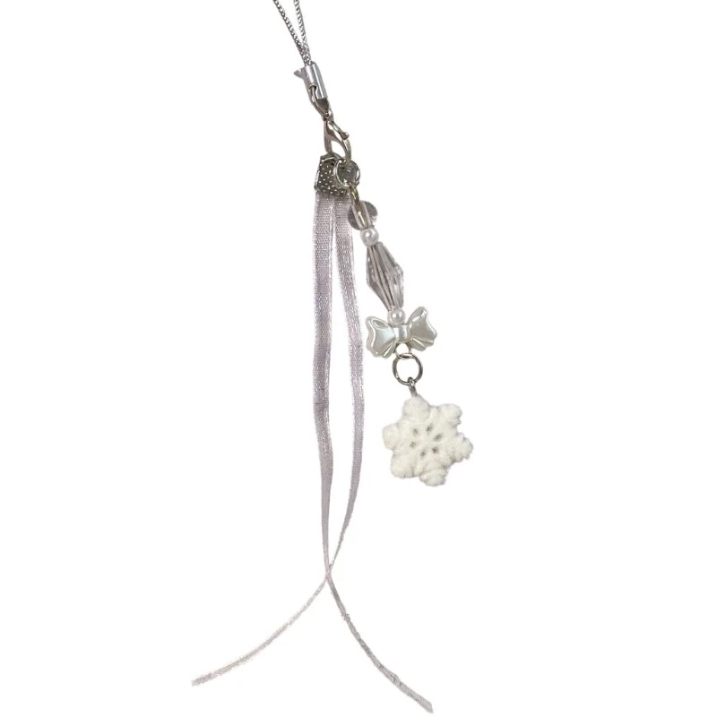 Holiday Flocking Phone Lanyard Keyring Christmas Styles Decorative For Women Men