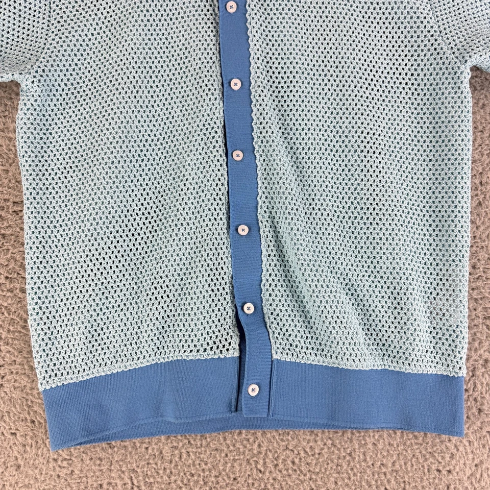 Camisa polo con botones Obey Grove para hombre pequeña azul manga corta 100 % algodón informal Foto 4 de 4