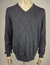 NWT Jos. A. Bank Traveler gray 100 Merino Wool V-Neck sweater mens XXL 2XL