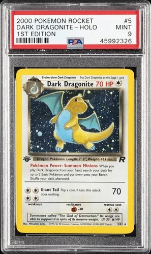 2000 POKEMON ROCKET 1ST EDITION #5 DARK DRAGONITE-HOLO PSA 9