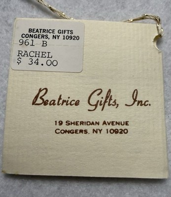 Beatrice Gifts, Inc. Rachel Artist Doll 961-B Rachel Character in Original Box