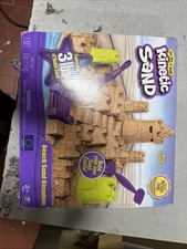 Kinetic Sand Beach Sand Kingdom Playset with 3lbs of Beach Sand, includes Molds