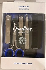 Premium Men's Grooming Kit with Zippered Travel Case Stainless Steel, Goodline