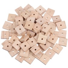 100 Pcs Parrot Toys Wooden Chewing Blocks Foraging with Bell Bird