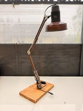 Ancien Lampe Articulée Industrielle Architecte Vintage Marron