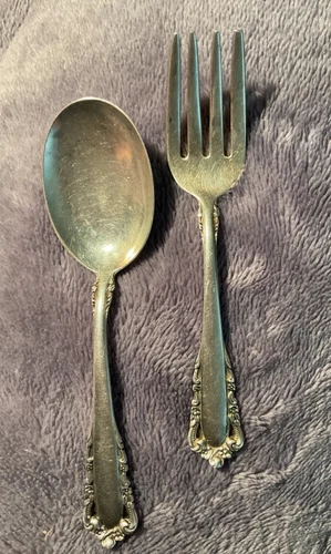 Sterling LUNT CARILLON BABY fork and spoon, No Monogram