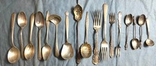 Vintage Lot of 17 Sterling Silver Spoons Forks Flatware ~ 12.7 Troy Oz