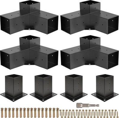 Pergola Kit Wood Post 3 Way Corner Bracket for Patio