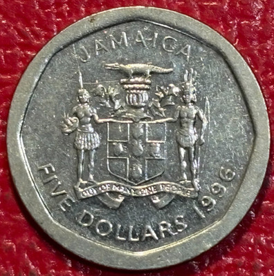 HIGH GRADE  1996 JAMAICA FIVE DOLLARS COIN-SEP282