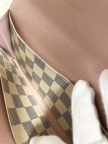 Louis Vuitton Damier Azur Emily Long Wallet Rose Ballerine N41625 France - Bild 9 von 12
