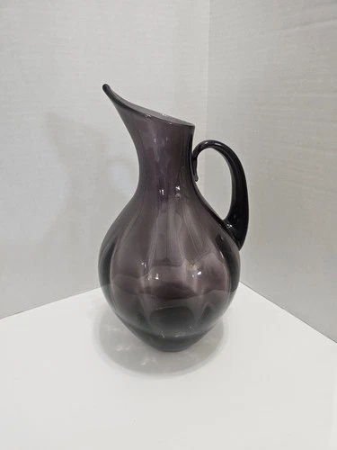 Blenko Optic Glass Pitcher 991 Winslow Anderson 12.75” vintage MCM AMETHYST