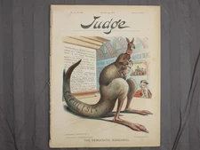 Antique Jan 28, 1899 Judge Magazine - "The Democratic Kangaroo" Populist Satire