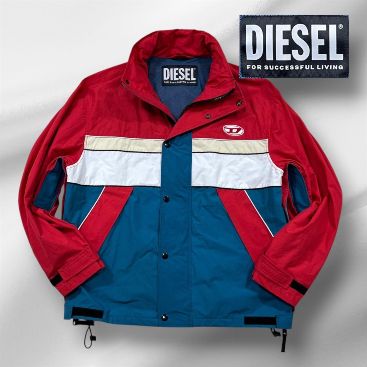 Diesel J-Rodney-A Jacket Multicolor Oversized Nylon Full Zip Diesel J-Rodney-A Jacket Multicolor Oversized Nylon Full Zip