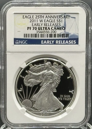 2011-W 1oz American Silver Eagle 25th Anniversary PF 70 Ultra Cameo NGC ER *STL