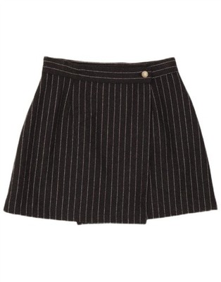 Vintage Womens Mini Wrap Skirt IT 44 Medium W28  Grey Striped Viscose AP05