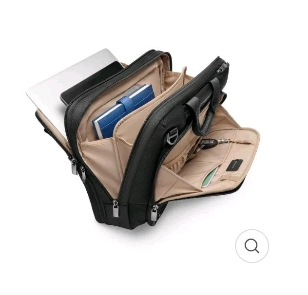 $419 Briggs & Riley Medium Expandable Briefcase Black Nylon Leather KB425X-4 - Image 2 of 4