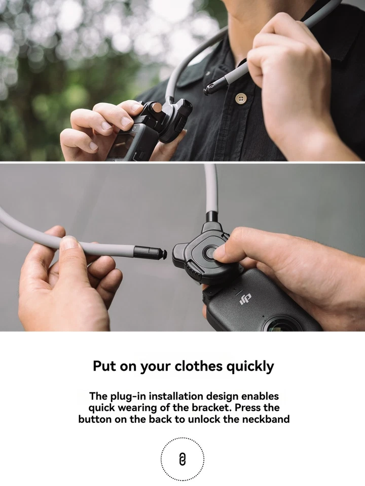 FUJING Magnetic Neck Holder for DJI Osmo360 Action Camera Cycling Vlogging - Image 2 of 4