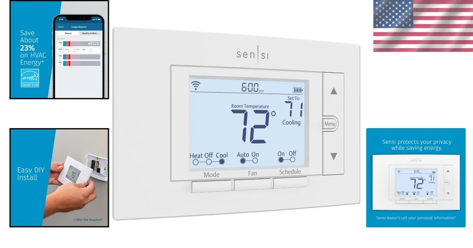 Sensi Smart Thermostat - Energy Saving, Programmable, Wi-Fi - Image 2 of 4